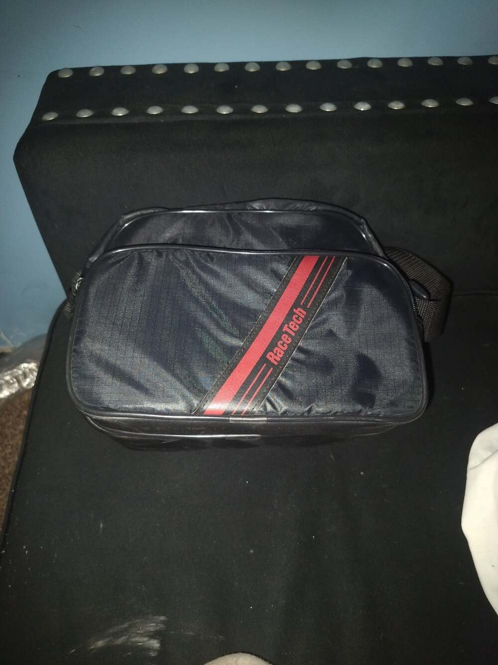 Vintage Race Tech Black and Red Messenger Shoulder Bag